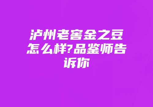 泸州老窖金之豆怎么样?品鉴师告诉你
