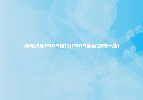 青岛啤酒1903图片(1903酒多少钱一瓶)