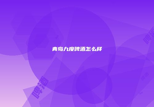 青岛九度啤酒怎么样