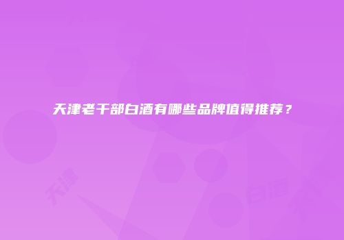 天津老干部白酒有哪些品牌值得推荐？