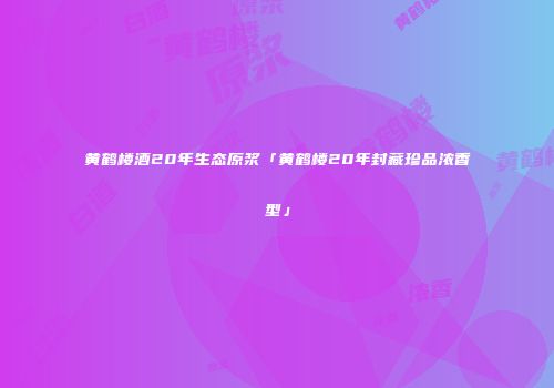 黄鹤楼酒20年生态原浆「黄鹤楼20年封藏珍品浓香型」