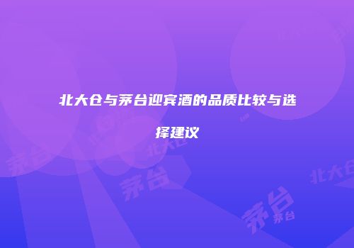 北大仓与茅台迎宾酒的品质比较与选择建议