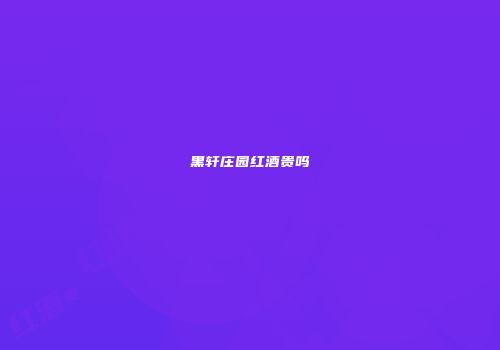 黑轩庄园红酒贵吗