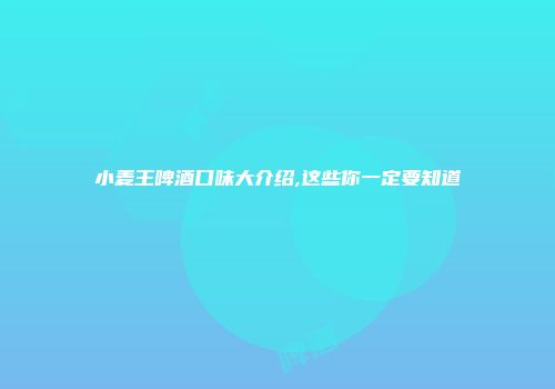 小麦王啤酒口味大介绍,这些你一定要知道