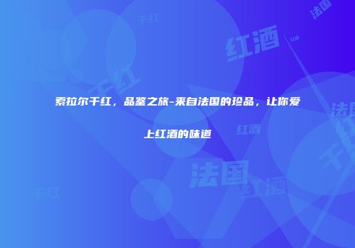 索拉尔干红，品鉴之旅-来自法国的珍品，让你爱上红酒的味道