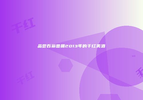 品尝百丽鲁拥2013年的干红美酒