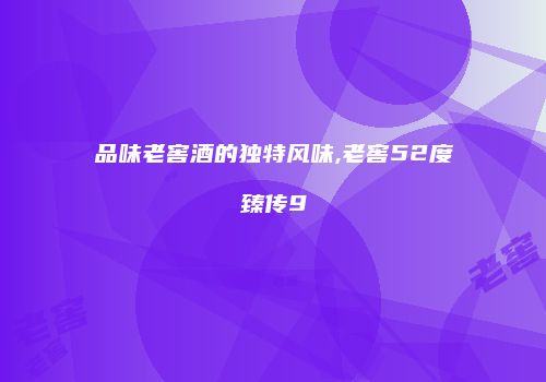 品味老窖酒的独特风味,老窖52度臻传9
