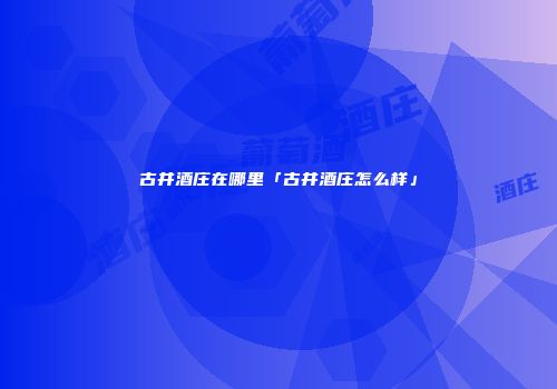 古井酒庄在哪里「古井酒庄怎么样」