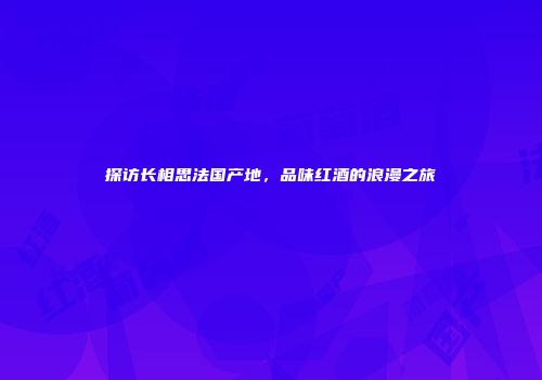 探访长相思法国产地，品味红酒的浪漫之旅