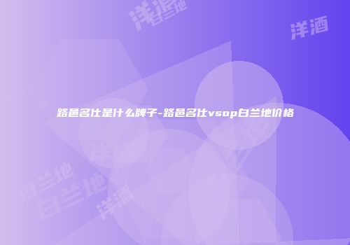 路邑名仕是什么牌子-路邑名仕vsop白兰地价格