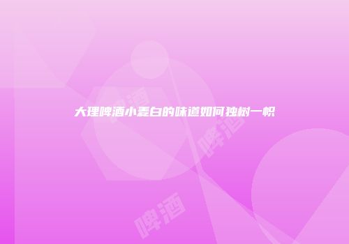 大理啤酒小麦白的味道如何独树一帜