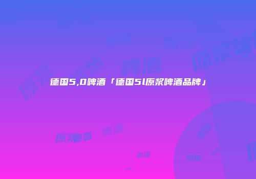 德国5,0啤酒「德国5l原浆啤酒品牌」