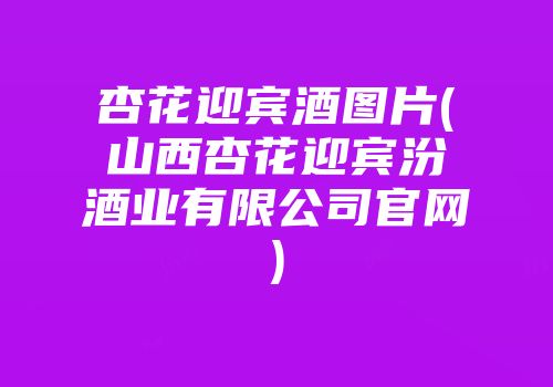 杏花迎宾酒图片(山西杏花迎宾汾酒业有限公司官网)