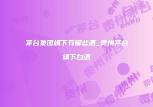 茅台集团旗下有哪些酒_贵州茅台旗下白酒
