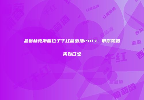 品尝林克斯西拉子干红葡萄酒2013，带你领略美妙口感