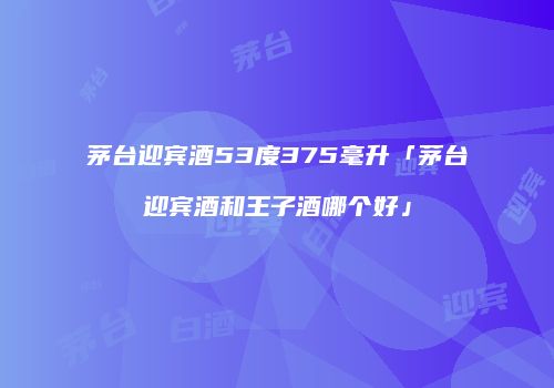 茅台迎宾酒53度375毫升「茅台迎宾酒和王子酒哪个好」