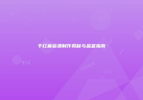 干红葡萄酒制作揭秘与品鉴指南