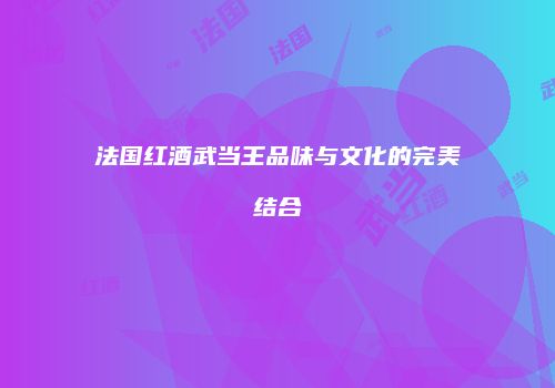 法国红酒武当王品味与文化的完美结合