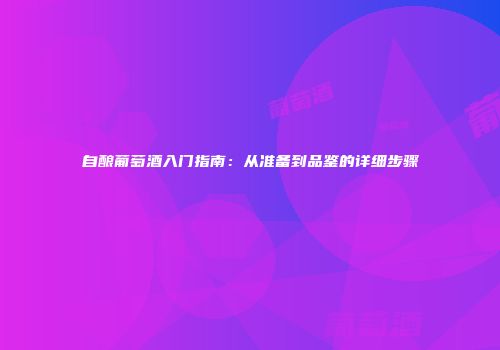 自酿葡萄酒入门指南：从准备到品鉴的详细步骤