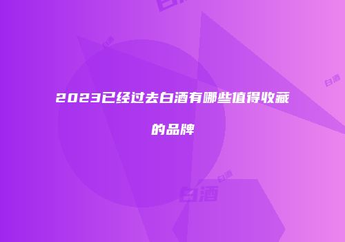 2023已经过去白酒有哪些值得收藏的品牌