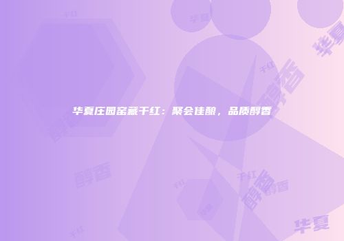 华夏庄园窑藏干红：聚会佳酿，品质醇香