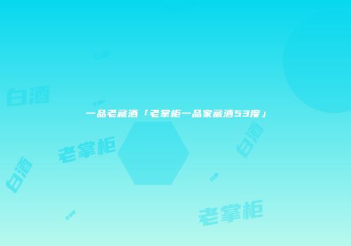 一品老藏酒「老掌柜一品家藏酒53度」