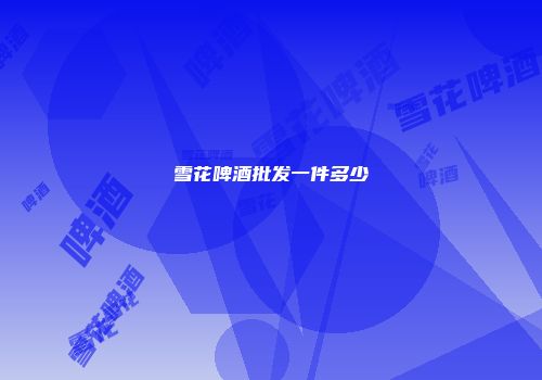 雪花啤酒批发一件多少