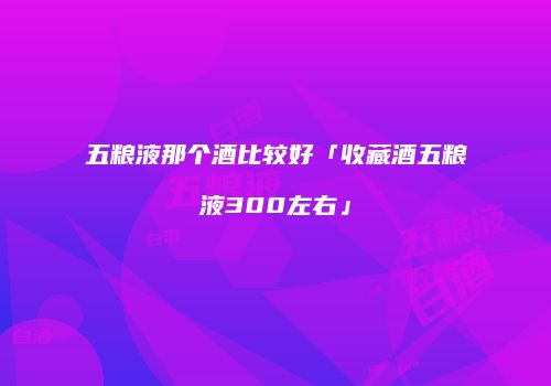 五粮液那个酒比较好「收藏酒五粮液300左右」