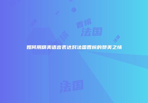如何用精美语言表达对法国香槟的赞美之情