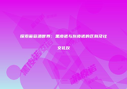 探索葡萄酒世界：黑皮诺与灰皮诺的区别及社交礼仪