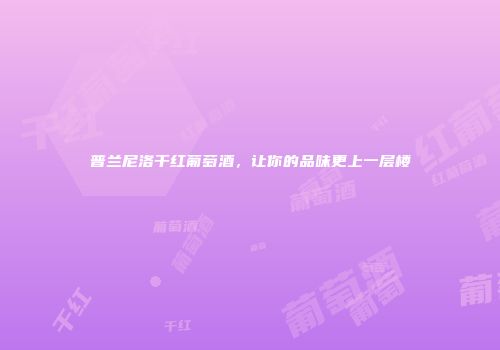 普兰尼洛干红葡萄酒，让你的品味更上一层楼