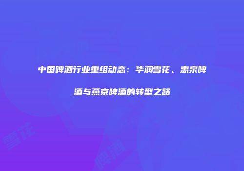 中国啤酒行业重组动态：华润雪花、惠泉啤酒与燕京啤酒的转型之路