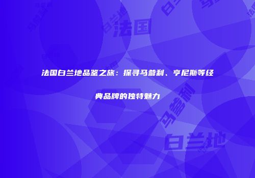 法国白兰地品鉴之旅：探寻马爹利、亨尼斯等经典品牌的独特魅力