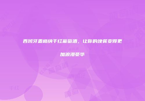 西班牙麦格纳干红葡萄酒，让你的晚餐变得更加浪漫豪华