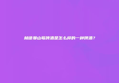 林德曼山莓啤酒是怎么样的一种啤酒？