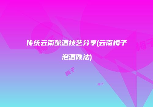 传统云南酿酒技艺分享(云南梅子泡酒做法)