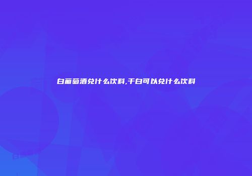 白葡萄酒兑什么饮料,干白可以兑什么饮料