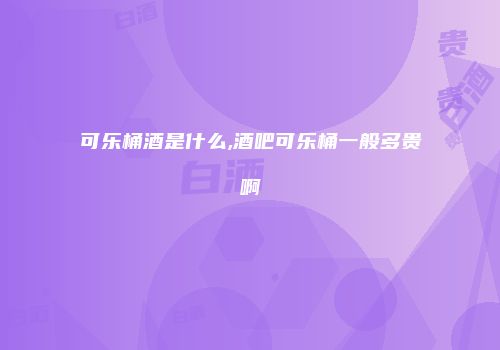 可乐桶酒是什么,酒吧可乐桶一般多贵啊