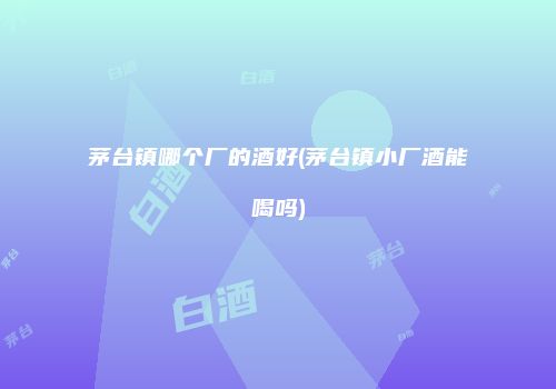 茅台镇哪个厂的酒好(茅台镇小厂酒能喝吗)