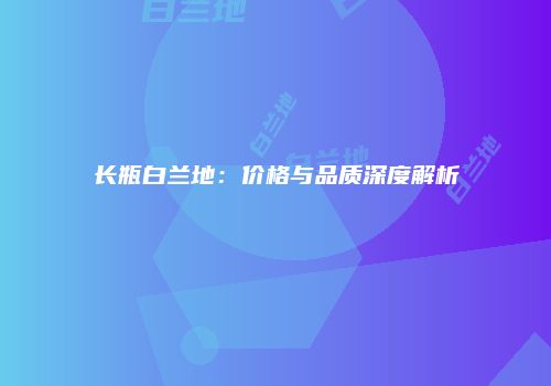 长瓶白兰地：价格与品质深度解析