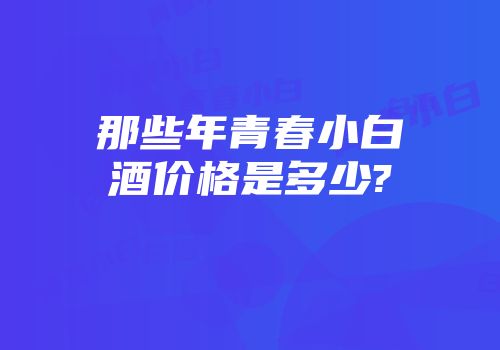 那些年青春小白酒价格是多少?