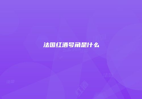 法国红酒号角是什么