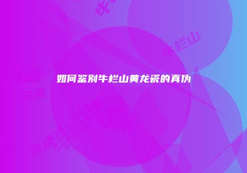 如何鉴别牛栏山黄龙瓷的真伪