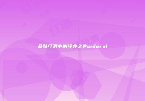 品味红酒中的经典之选sideral