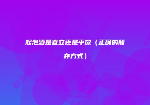 起泡酒是直立还是平放（正确的储存方式）