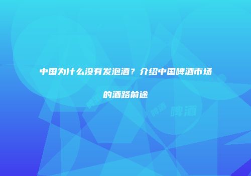 中国为什么没有发泡酒？介绍中国啤酒市场的酒路前途