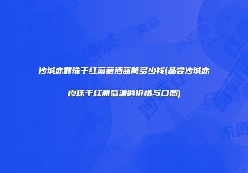 沙城赤霞珠干红葡萄酒蓝筒多少钱(品尝沙城赤霞珠干红葡萄酒的价格与口感)