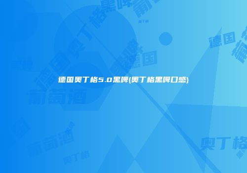 德国奥丁格5.0黑啤(奥丁格黑啤口感)