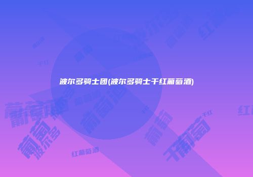 波尔多骑士团(波尔多骑士干红葡萄酒)