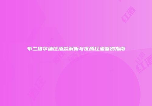 布兰维尔酒庄酒款解析与优质红酒鉴别指南